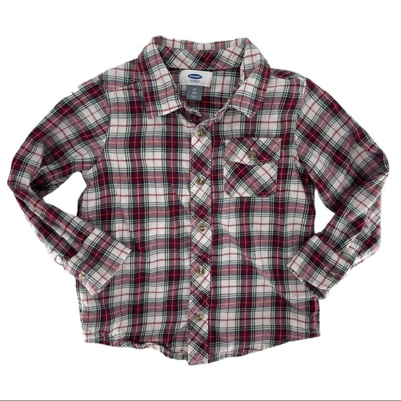 Old Navy Plaid Long Sleeve Button Down Shirt 5T - Picture 4 of 7